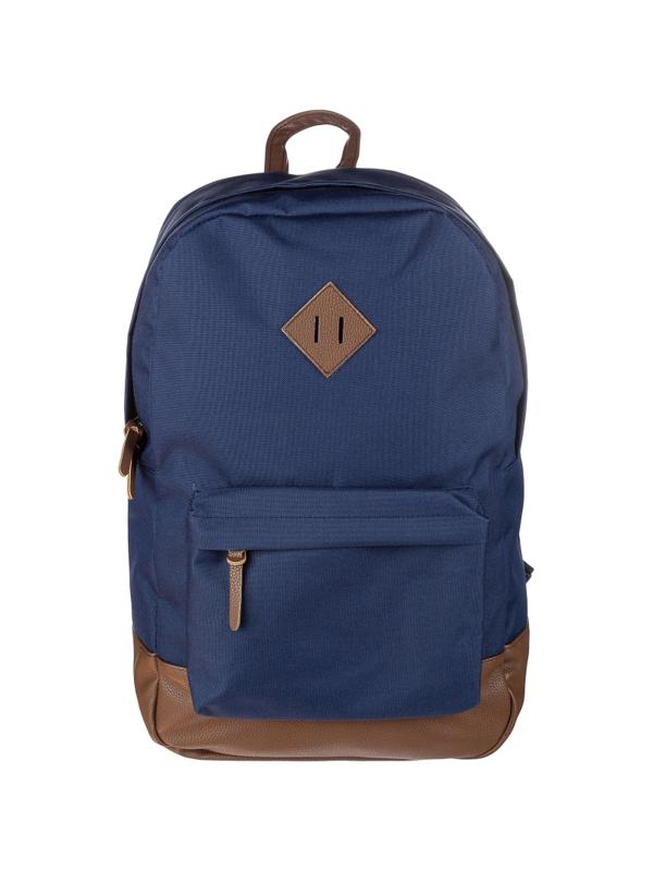 Рюкзак молодежный №1 School синий+ коричн.кож.зам