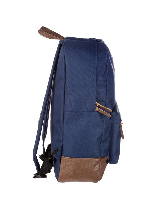 Рюкзак молодежный №1 School синий+ коричн.кож.зам