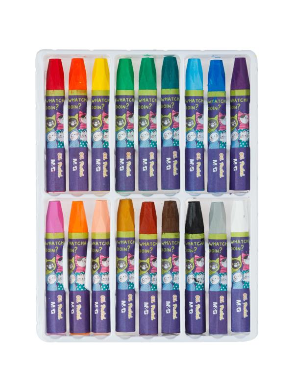 Пастель масляная M&G, 6-гран, 18 цветов в наборе