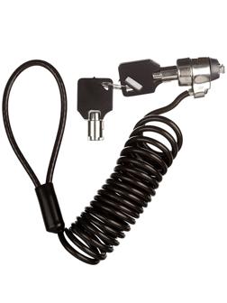 Тросик с замком для ноутбуков, с ключом, спираль, Continent, чер, NCL-103