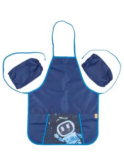 Фартук для труда №1School Robot hello, ФН 81-1, карман, нарукавники,490x390