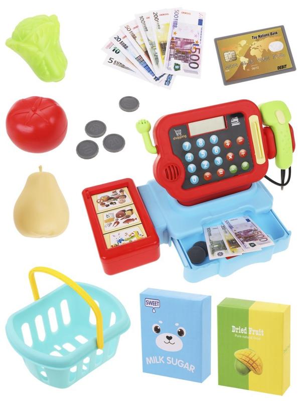 Игр. наб. Супермаркет, звук, в компл. предм. 17шт., эл. пит. ААх2шт. не вх.
в компл., кор.