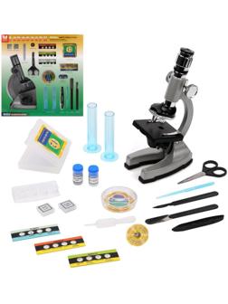 Набор Юный натуралист микроскоп, 47 предм., мет., серебрист.