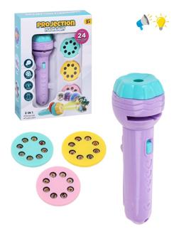 Проектор детский, свет, звук, эл.пит. АG13х3 вх.в компл., коробка