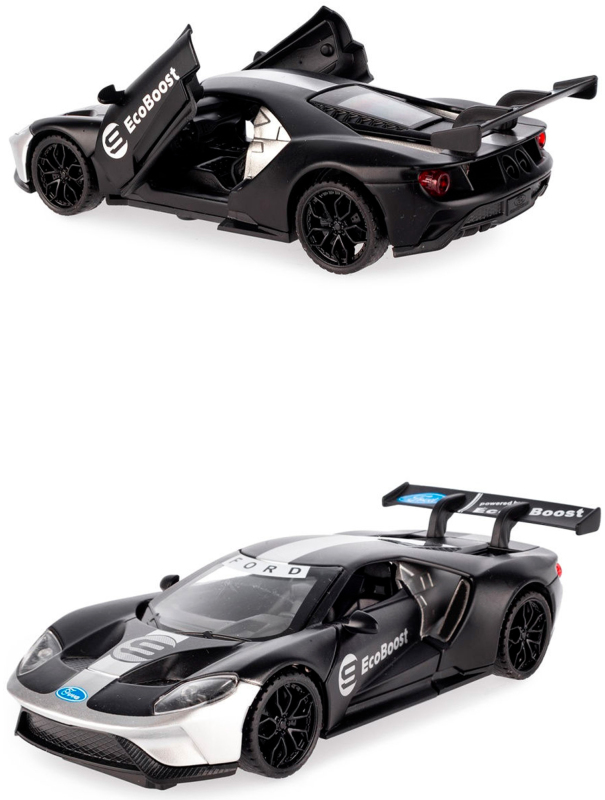 Металлическая машинка Newao Model 1:32 «Ford GT» 15 см. A3213B инерционная, свет, звук / Черный