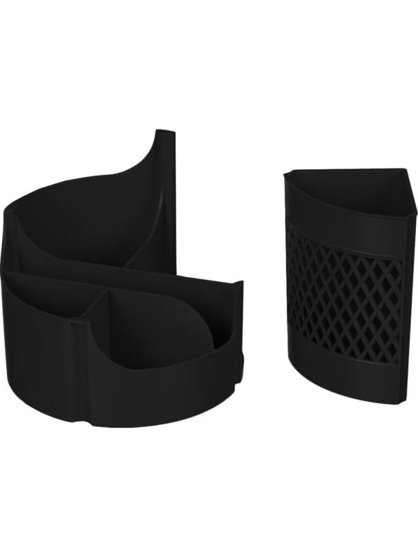 Набор настольный Attache Оптима 17 предметов 6отделений черный вращающийся