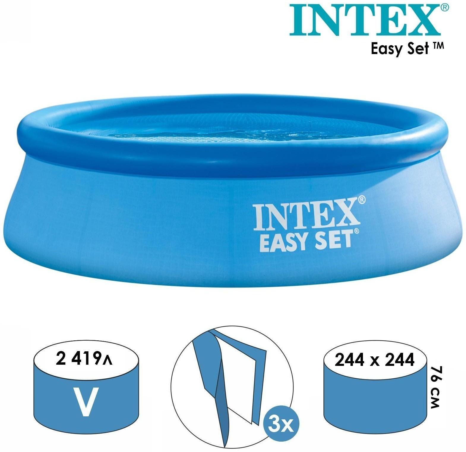 Бассейн надувной Easy Set, 244 х 76 см, 28110NP INTEX