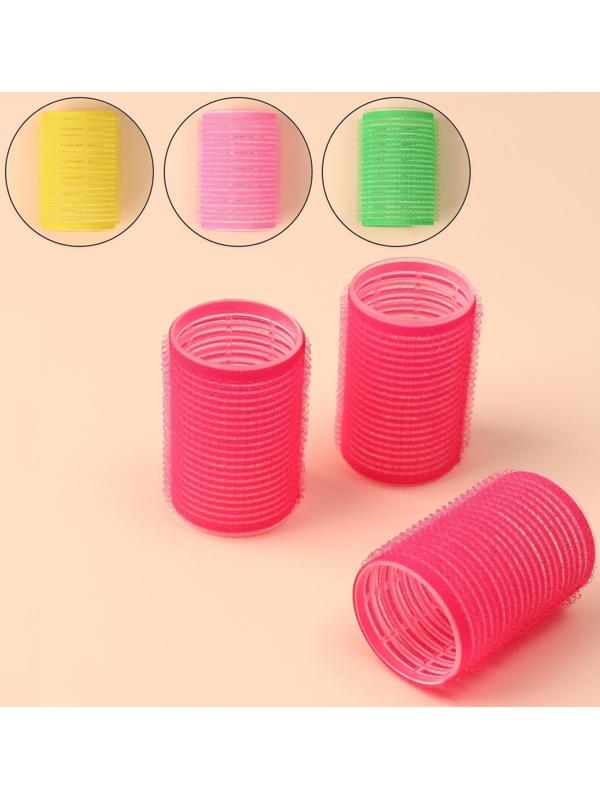 Бигуди «Липучка», d = 4 см, 6 см, 3 шт, цвет МИКС