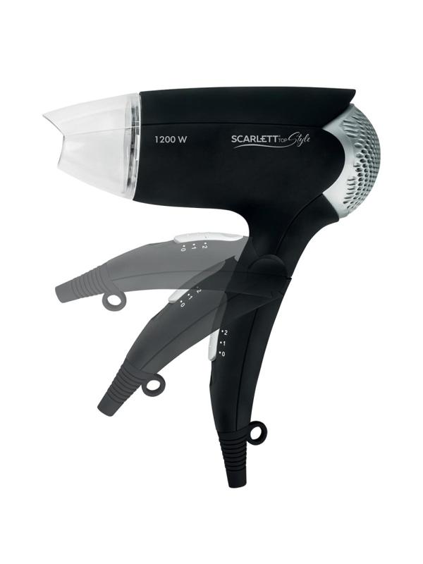Фен SCARLETT SC-HD70IT02 черный,1300Вт, складная ручка, ионизация