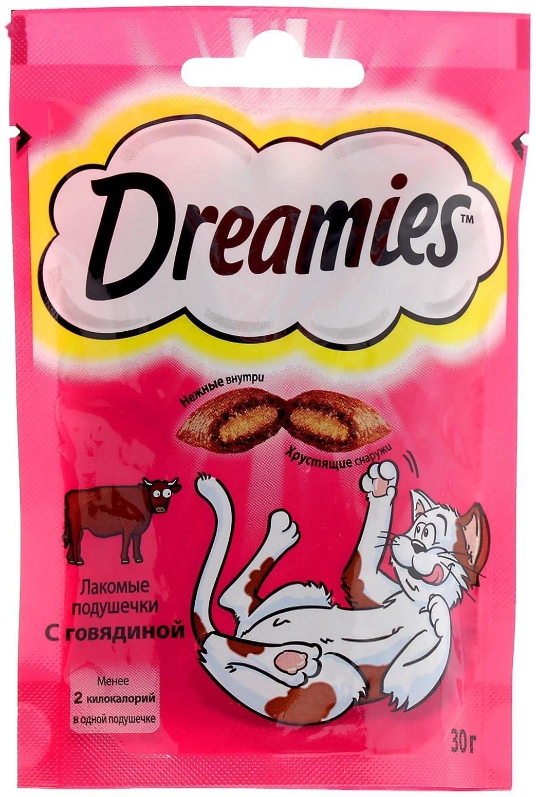 Лакомство Dreamies для кошек, говядина, 30 г