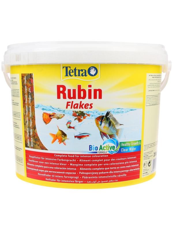Корм TetraRubin для рыб, хлопья для окраса, 10 л.