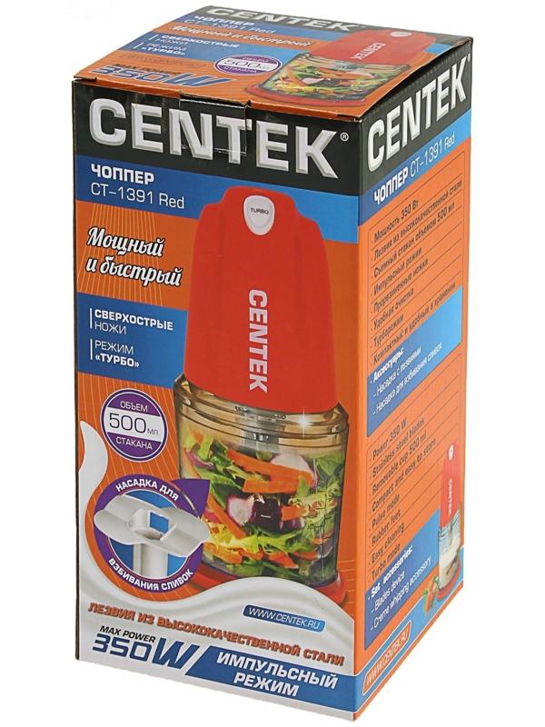Измельчитель Centek CT-1391, чоппер, пластик, 350 Вт, 0.5 л, красный