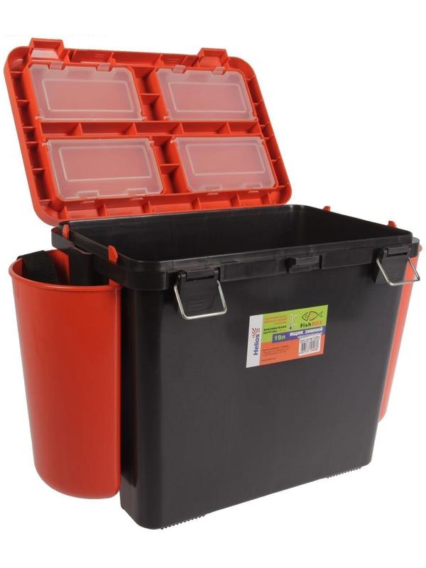 Ящик зимний Helios FishBox 19 л, односекционный, цвет оранжевый