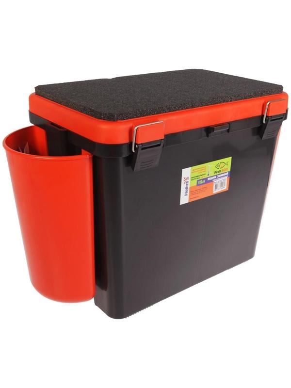Ящик зимний Helios FishBox 19 л, односекционный, цвет оранжевый