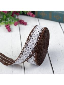 Лента из джута «Кружево», 20 мм, 4,5 ± 0,5 м, цвет коричневый