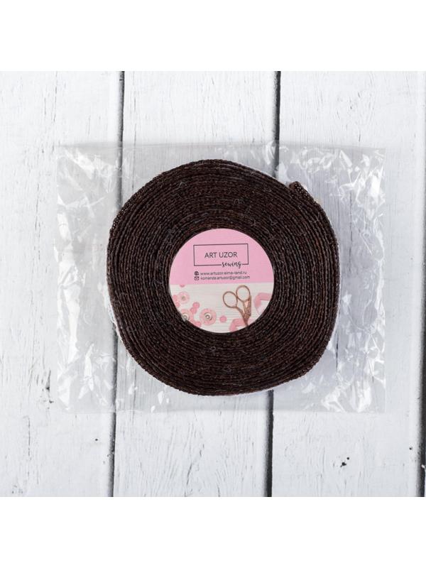 Лента из джута «Кружево», 20 мм, 4,5 ± 0,5 м, цвет коричневый