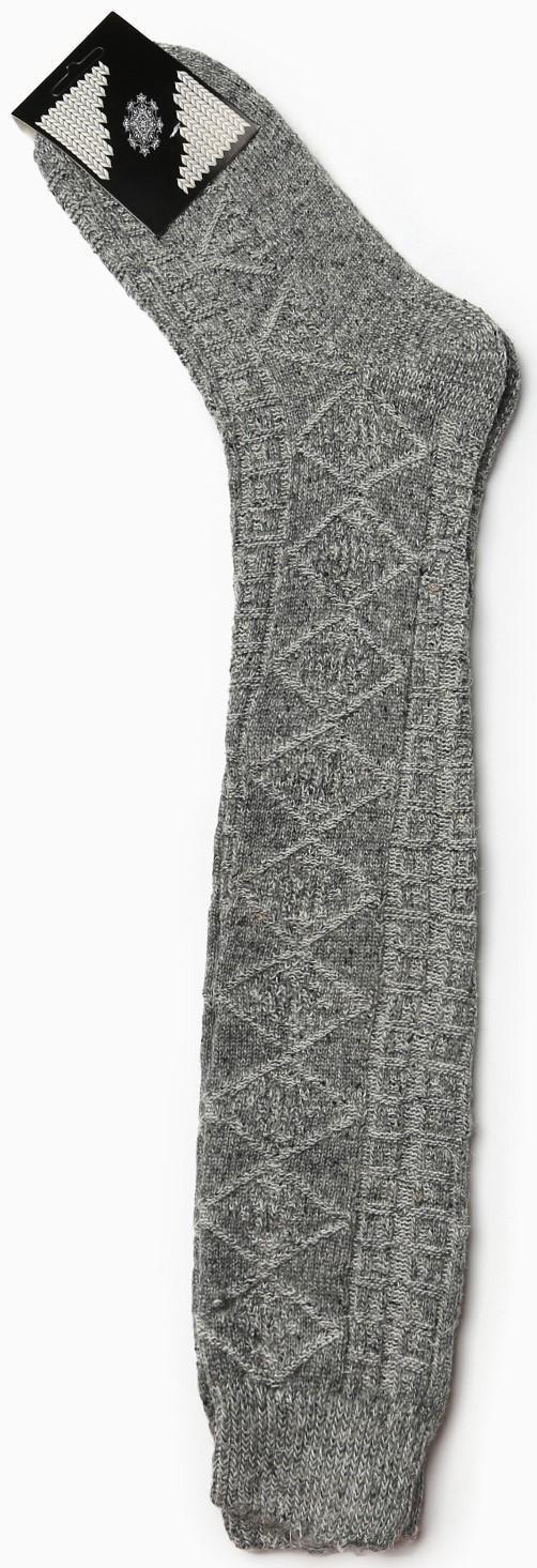 Получулки женские шерстяные Фактурная вязка цвет серый, размер 25