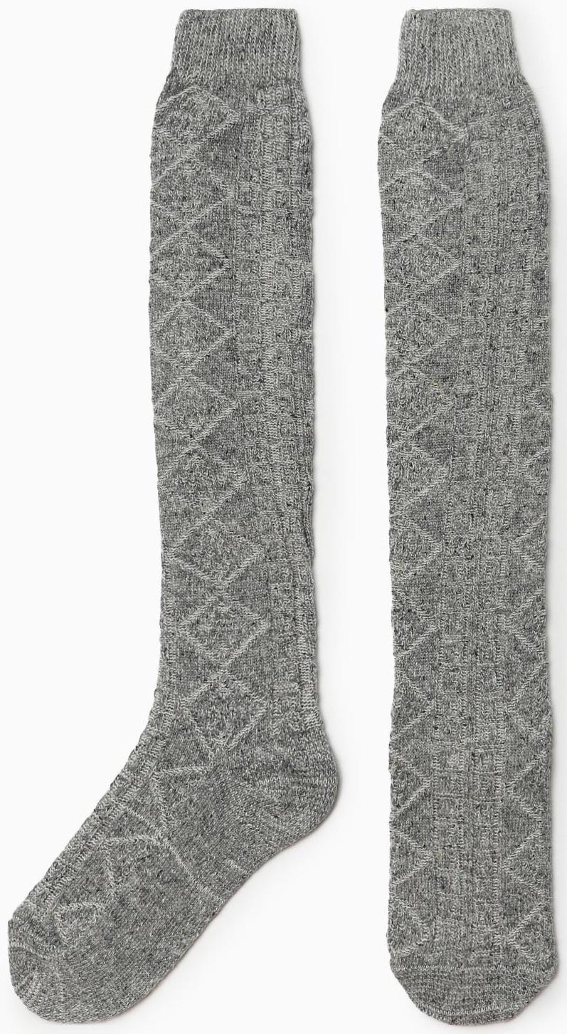 Получулки женские шерстяные Фактурная вязка цвет серый, размер 25