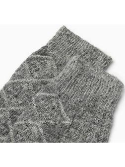 Получулки женские шерстяные Фактурная вязка цвет серый, размер 25