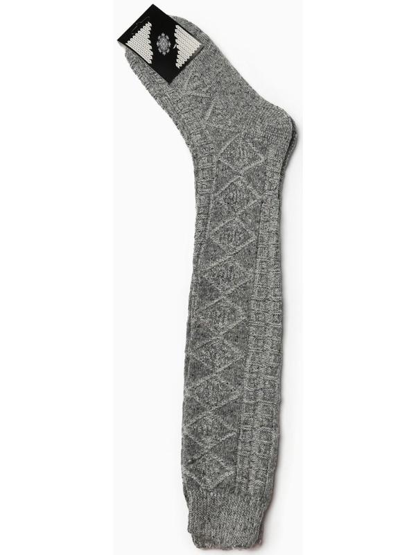 Получулки женские шерстяные Фактурная вязка цвет серый, размер 25