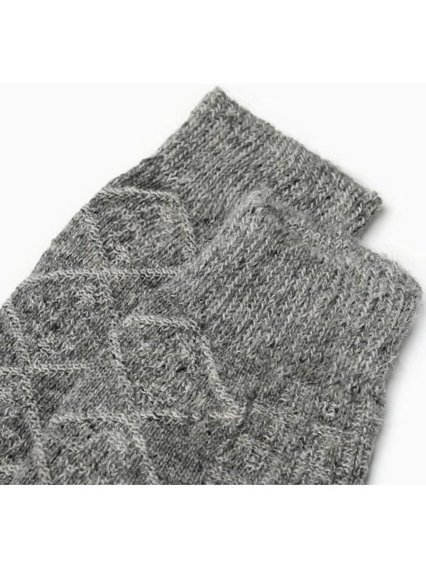 Получулки женские шерстяные Фактурная вязка цвет серый, размер 25