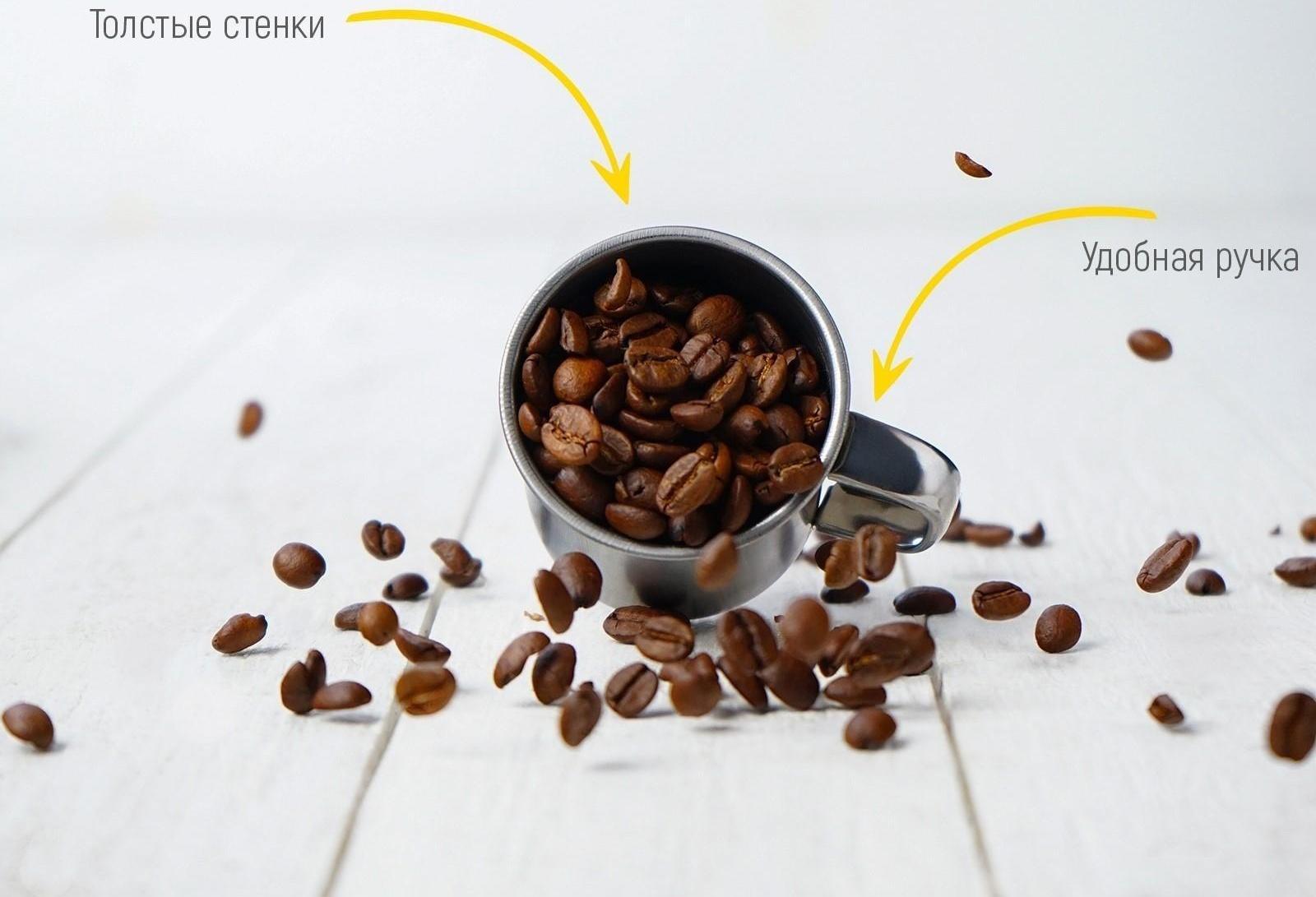 Кружка из нержавеющей стали «Мэйли», 100 мл, d=6 см, цвет хромированный