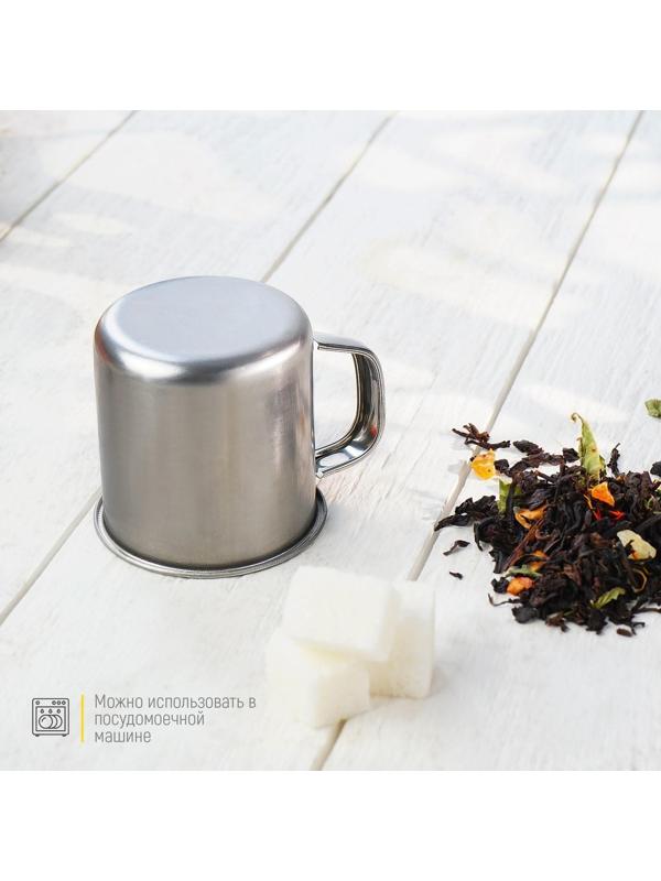Кружка из нержавеющей стали «Мэйли», 100 мл, d=6 см, цвет хромированный