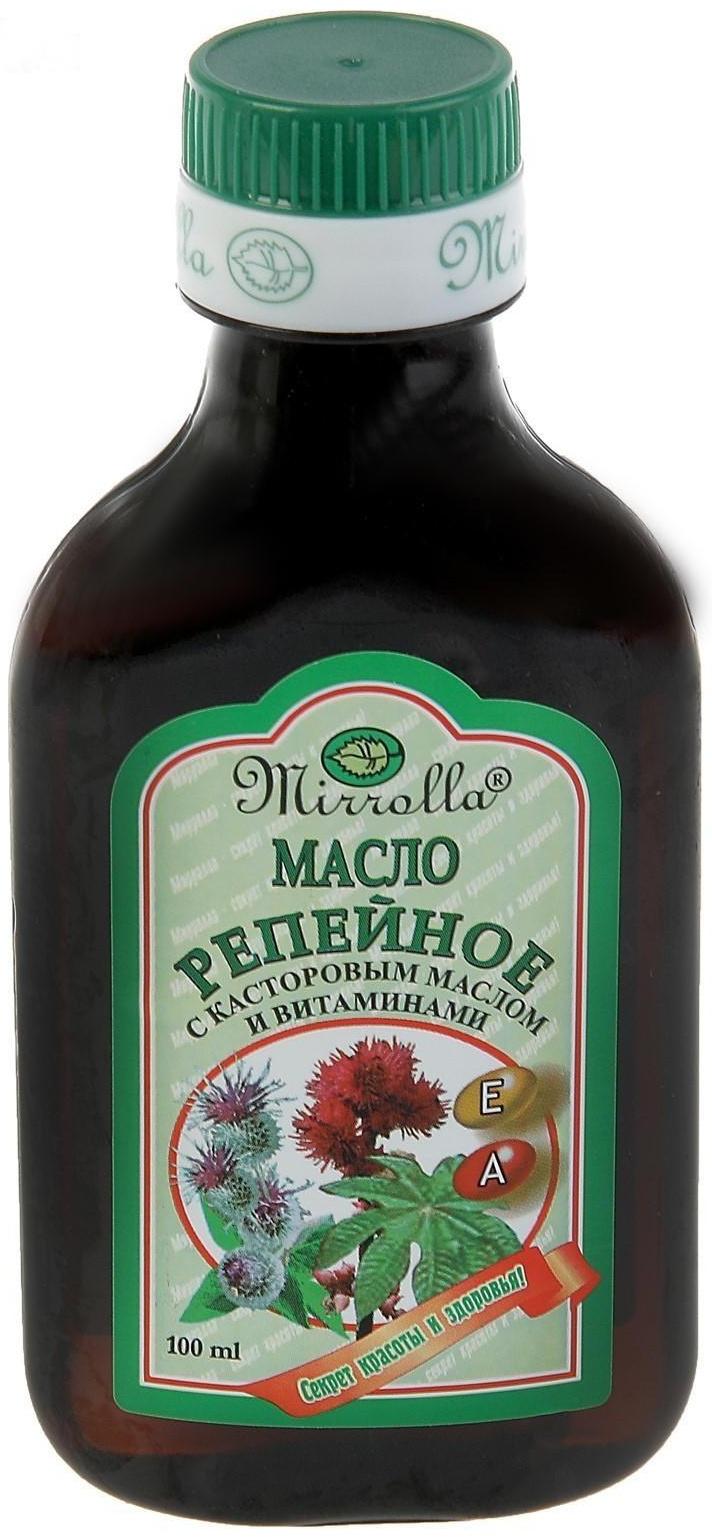 Репейное масло Mirrolla с касторовым маслом и витаминами, 100 мл