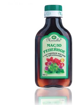 Репейное масло Mirrolla с касторовым маслом и витаминами, 100 мл
