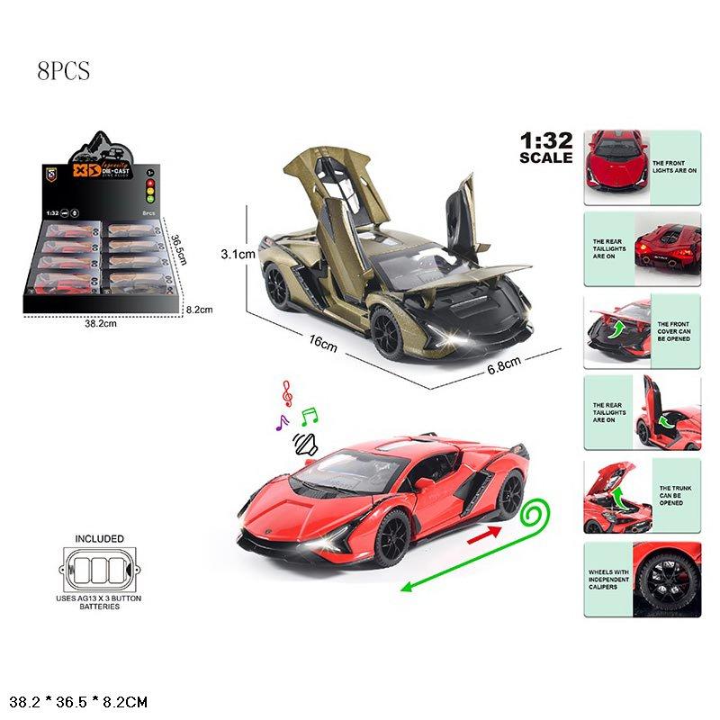 Машина металл., звук, свет, в отдельной коробке, 8шт в дисплее №A88Z32N-E