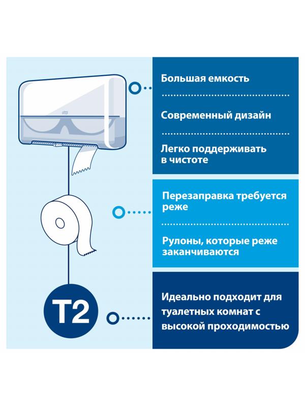 Диспенсер для туалетной бумаги Tork Т2 в мини-рул. 555500 белый