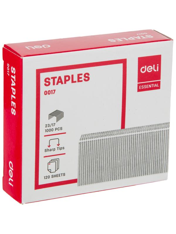 Скобы для степлера №23/17 Deli Е0017 оцинкованные 1000 шт./уп