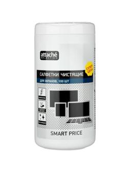 Салфетки Attache Selection Smart Price д/экранов туба 100шт/уп 112х110 МБЛ