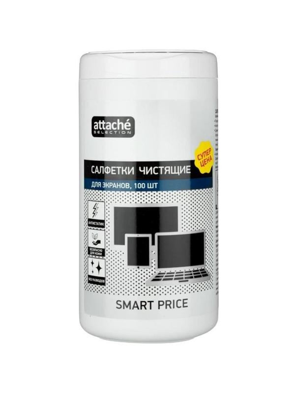 Салфетки Attache Selection Smart Price д/экранов туба 100шт/уп 112х110 МБЛ