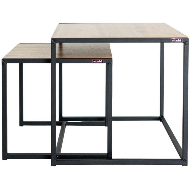 Стол журнальный TI_Attache Онега-2 590x640x555 мет чер/ЛДСП дуб вотан