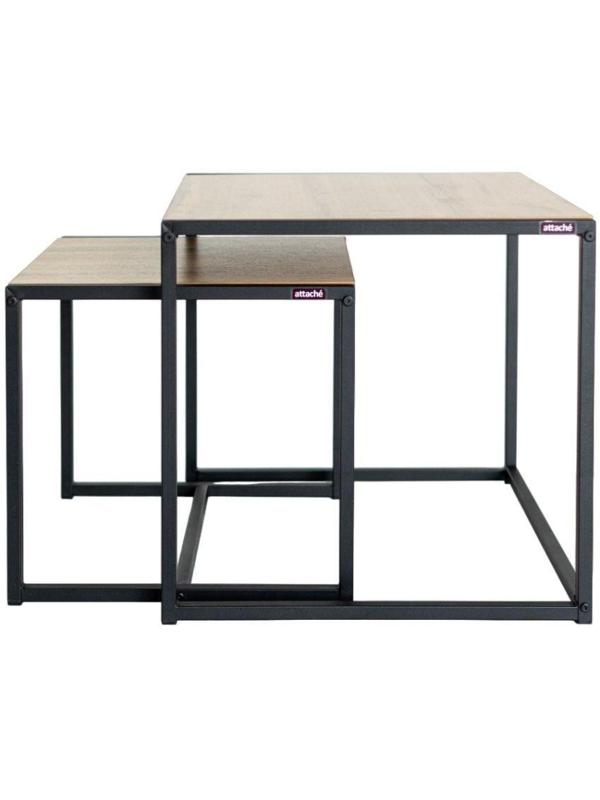 Стол журнальный TI_Attache Онега-2 590x640x555 мет чер/ЛДСП дуб вотан