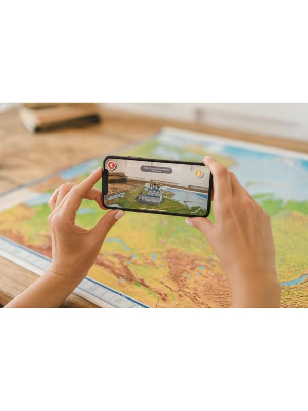 Настенная карта Россия физическая Globen, 1:7,5млн., 1160x800мм,КН053