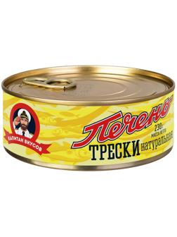 Печень трески Капитан Вкусов в натуральной заливке, 230г