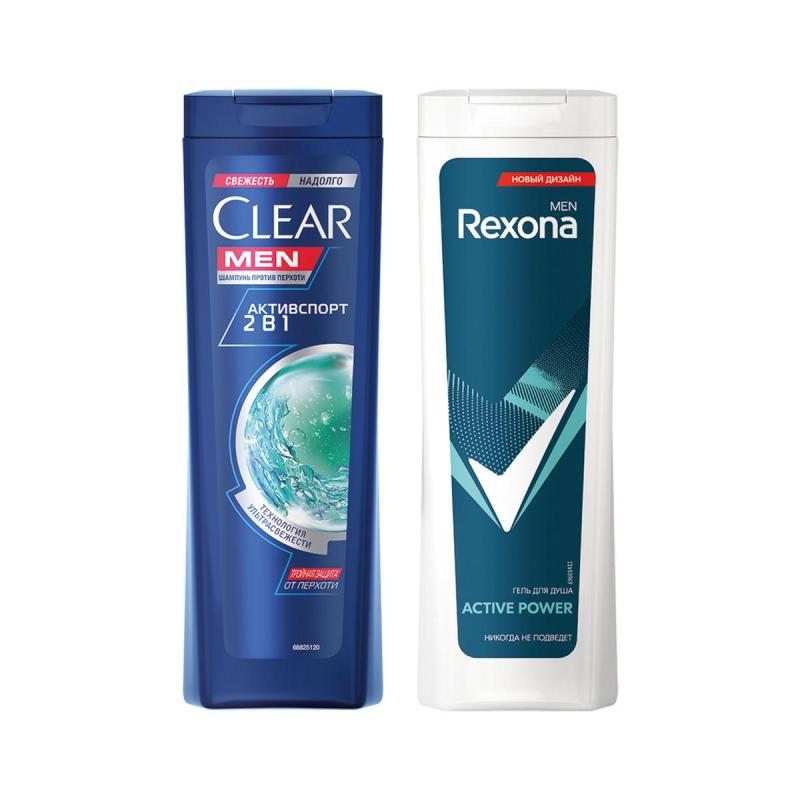 Подарочный набор Ты в Игре! Clear шамп 200мл, Rexona гель д/душ 180мл