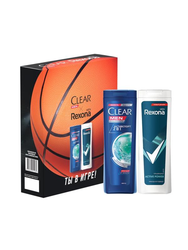 Подарочный набор Ты в Игре! Clear шамп 200мл, Rexona гель д/душ 180мл