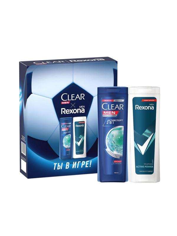 Подарочный набор Ты в Игре! Clear шамп 200мл, Rexona гель д/душ 180мл