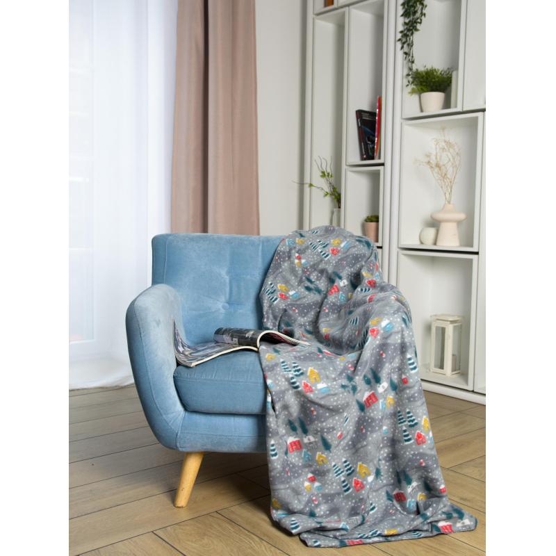 Плед флис Домики 130x170