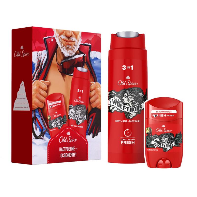 Подарочный набор OLD SPICE WOLFTHORN тв дез 50мл,гель для д+ шамп 3в1 250мл