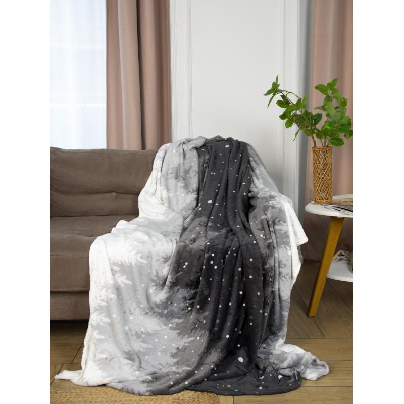 Плед микрофибра Forest 200х220 серый