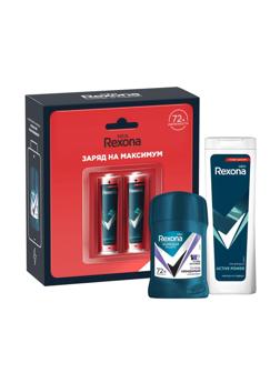 Подарочный набор Энергия уверенности Rexona стик 50мл, гель душ 180мл