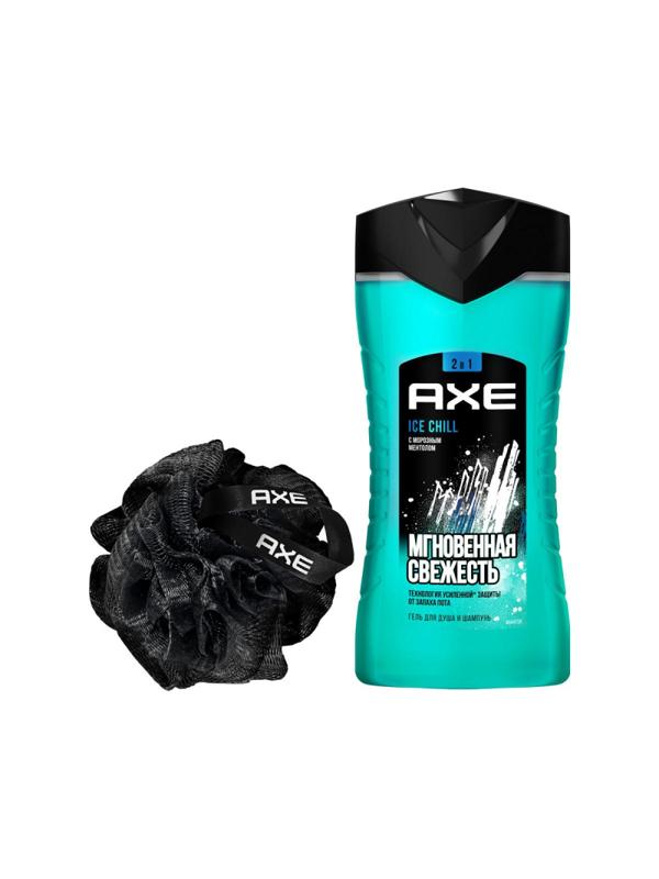 Подарочный набор AXE ICE CHILL гель д/душа и шамп 2в1 250мл, мочалка