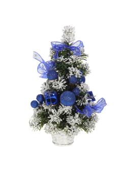 Елка , с декором, синий L20 W20 H30 см 237300