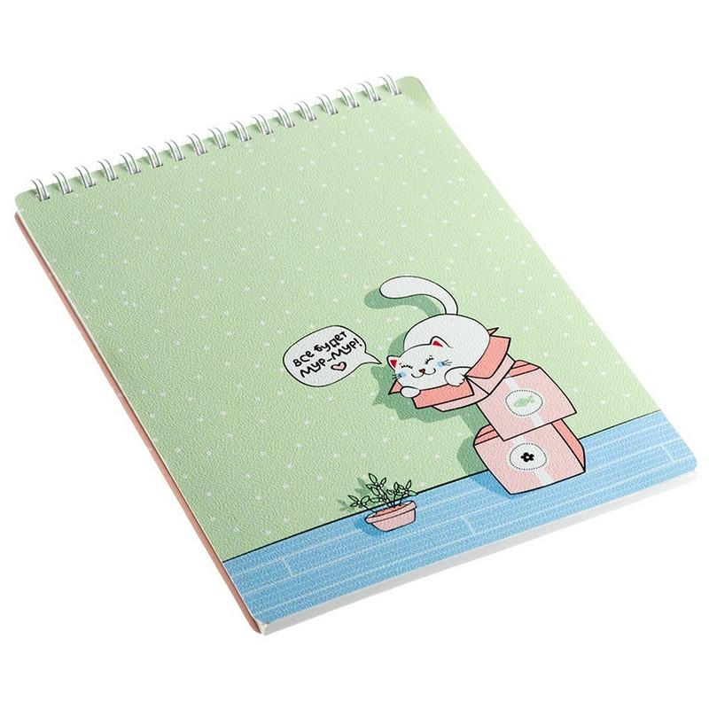 Блокнот BeSmart 80л клетка спираль мягк.пер 156х207мм Mur-mur коробки N1919