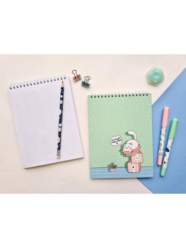 Блокнот BeSmart 80л клетка спираль мягк.пер 156х207мм Mur-mur коробки N1919