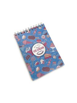Блокнот  А6 80л клетка,гребень,обл.карт.Сладости.Мороженое С4173-42